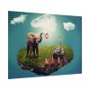 101857-7.jpg Elephant and Giraffe Illustration Poster