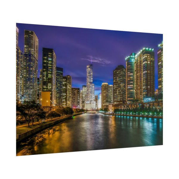 101875-1034.jpg Chicago Illinois River Water Reflections Poster