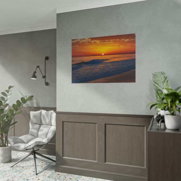 101875-1061.jpg Sunrise, Ocean and Wave Poster