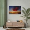 Red Sky at Morning with Ocean Poster