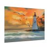 101875-1094.jpg Lighthouse Seagulls and a Beautiful Sky Poster