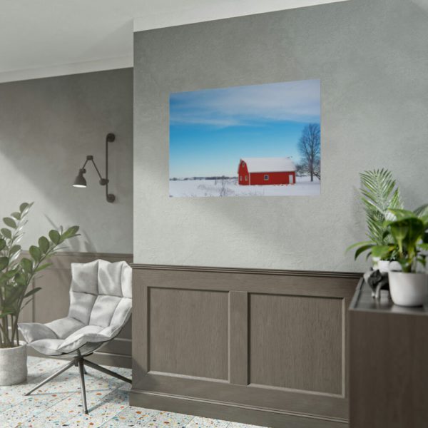 101875-1296.jpg Red Barn in the Winter Poster