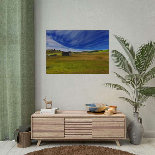 Farmland Hut Cabin Stable Poster