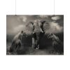 101875-136.jpg Big Elephant with Two Lion Poster