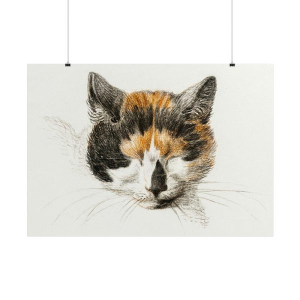 101875-166.jpg Head of a Calico Cat with Closed Eyes by Jean Bernard Poster