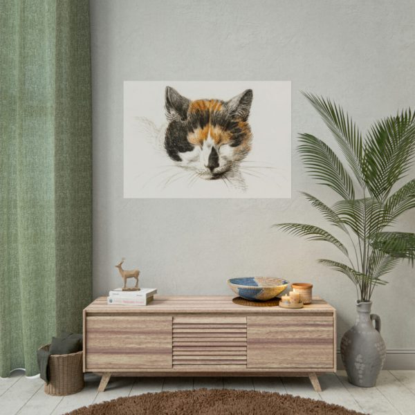 101875-168.jpg Head of a Calico Cat with Closed Eyes by Jean Bernard Poster