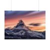 101875-341.jpg Snowcapped Mountain Peak on a Cloudy Sunrise in Matterhorn Poster