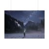 101875-401.jpg Person Facing Towards Snow Mountains Poster