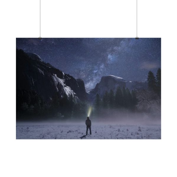 101875-401.jpg Person Facing Towards Snow Mountains Poster