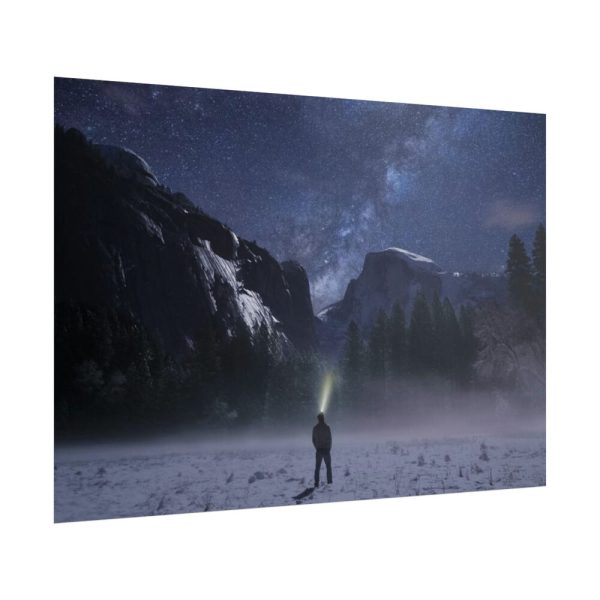 101875-402.jpg Person Facing Towards Snow Mountains Poster