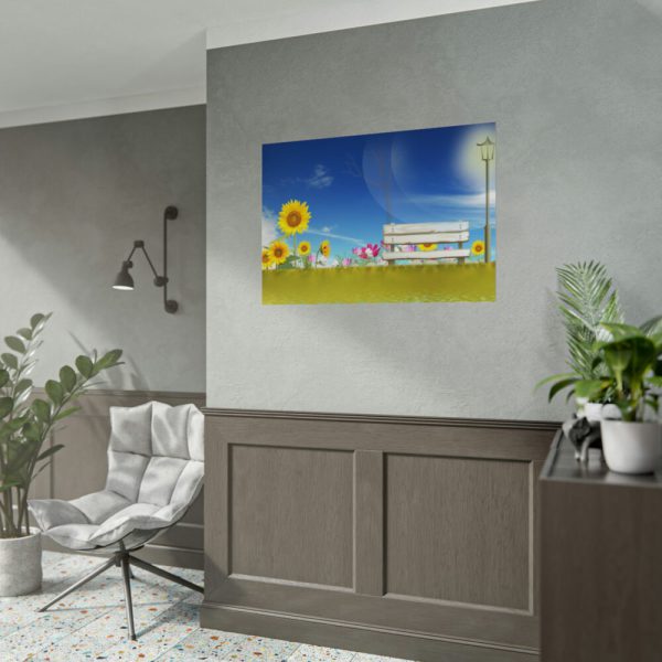 101875-479.jpg Sunflower Field With Blue Poster