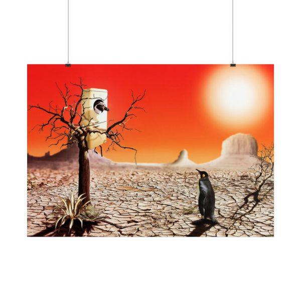 101875-586.jpg Penguin in Desert Poster