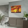 101875-594.jpg Cactus in Desert, Yellow Sky and Cow Poster