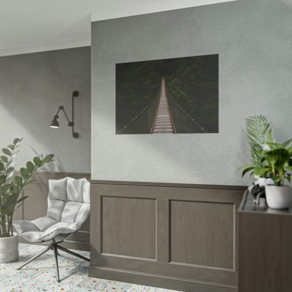 101875-609.jpg Bridge Leading to a Dense Forest Poster