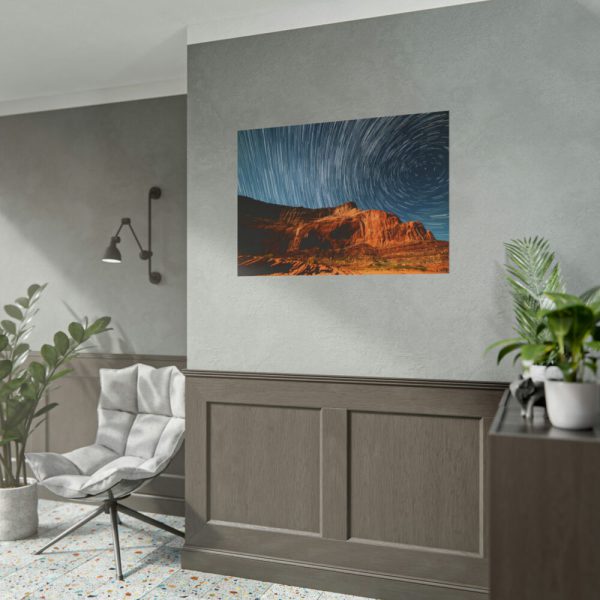 101875-674.jpg Swirling Stars in a Night Sky Over Lake Powell Poster