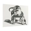 101875-72.jpg Domestic Cat on a Stool and Three Kittens by Gottfried Mind Poster