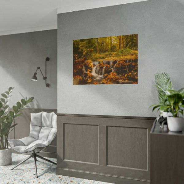 Waterfall Autumn Poster