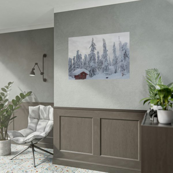 Snowfall on Trees Poster