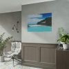 101875-804.jpg Beach View With White Sand and Blue Ocean in Summer Poster