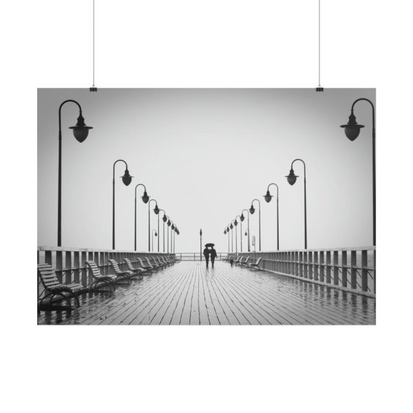 101875-834.jpg Rain on the Promenade in Black and White Poster