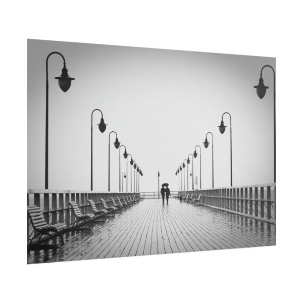 101875-835.jpg Rain on the Promenade in Black and White Poster