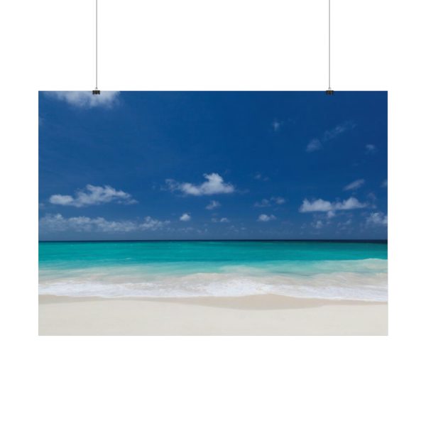 101875-879.jpg Blue Sky Sandy Beach Aesthetic Landscape Poster