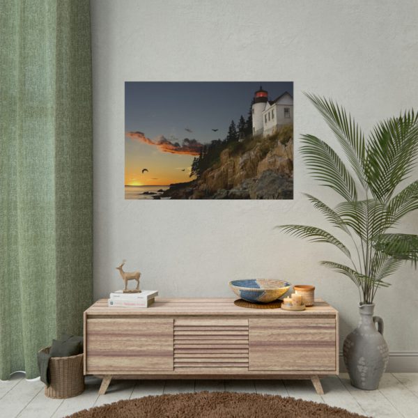 Lighthouse and Beautiful Sunset Poster