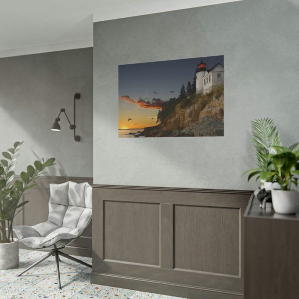 Lighthouse and Beautiful Sunset Poster