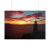 101875-894.jpg Lighthouse and Red Sky in the Morning Poster