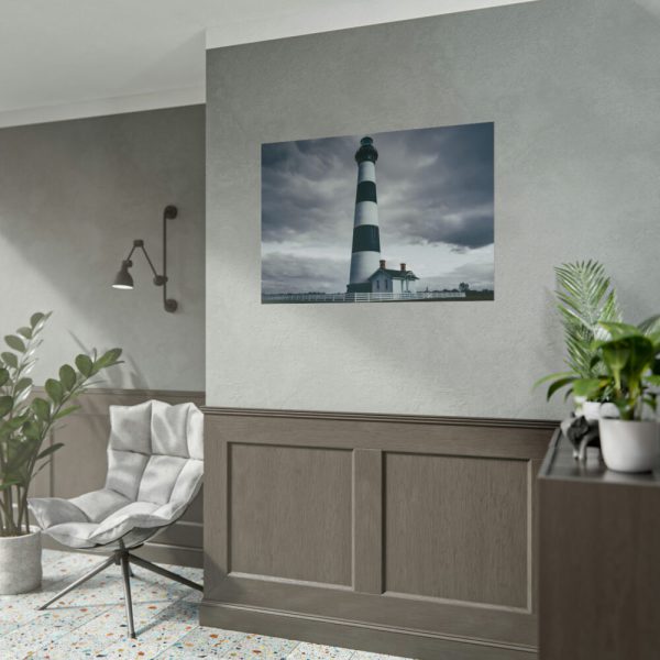 Lighthouse With Black Sky Poster