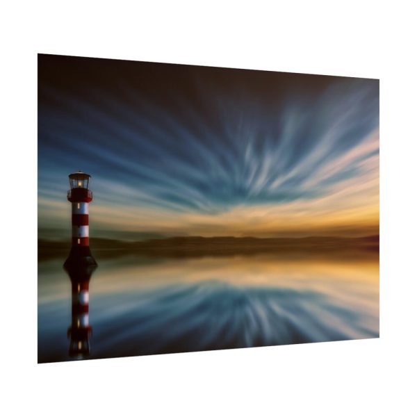 101875-920.jpg Water Reflection and Lighthouse in Dusk Poster