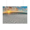 101875-924.jpg Wind Rippled White Sand Beachline at Sunset Poster