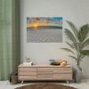 101875-926.jpg Wind Rippled White Sand Beachline at Sunset Poster