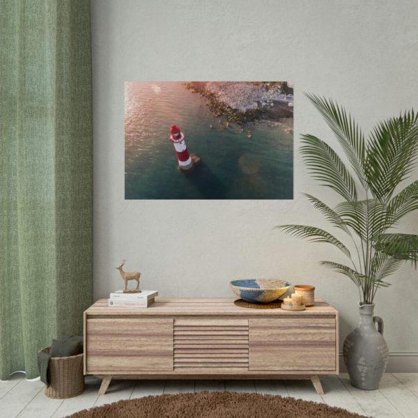 Lighthouse Drone View Poster