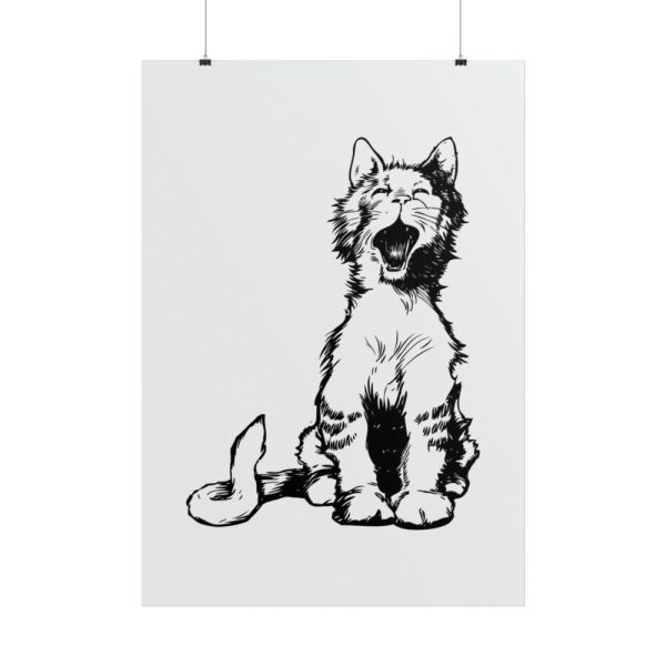 101894-41.jpg Illustration of Yawning Cat Poster