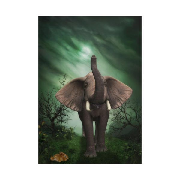 101894-83.jpg Elephant Hare Trees Fantasy Poster
