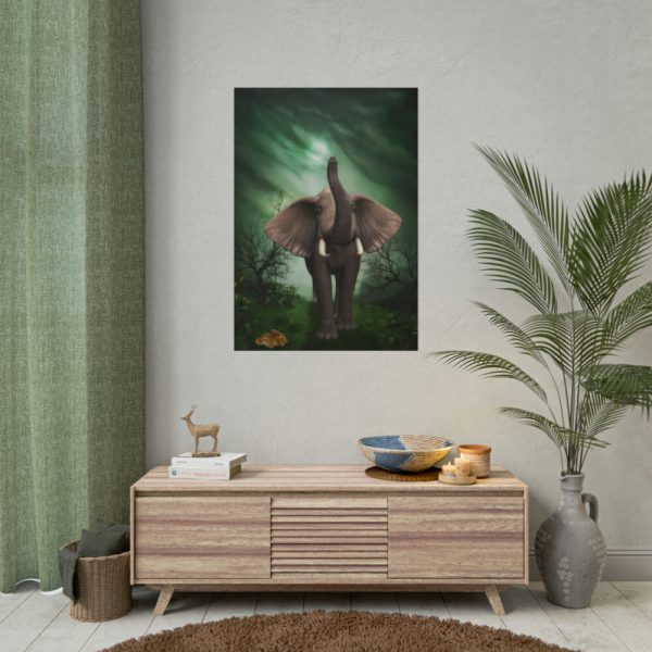 101894-86.jpg Elephant Hare Trees Fantasy Poster