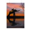 Silhouette Elephant and Kid Poster