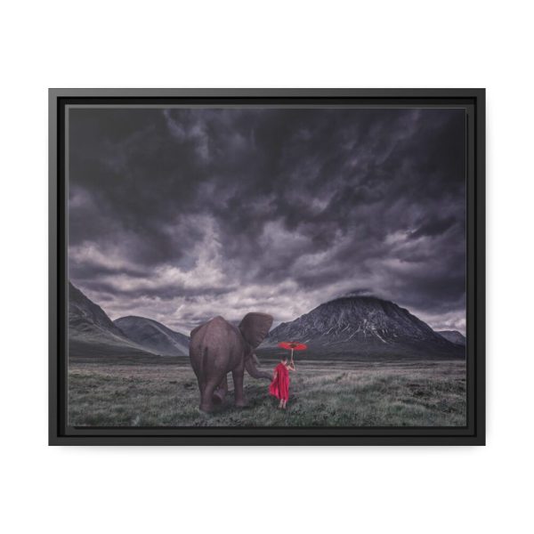 88283.jpg Elephant and Child Friendship Framed Canvas