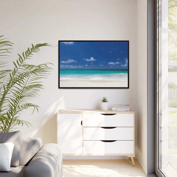 88289-1009.jpg Blue Sky Sandy Beach Aesthetic Landscape |Framed Canvas