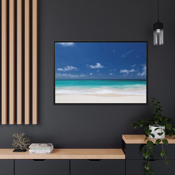 88289-1010.jpg Blue Sky Sandy Beach Aesthetic Landscape |Framed Canvas