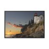 Lighthouse and Beautiful Sunset Framed Canvas