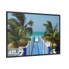 88289-1021.jpg Sunny Beach With Palm Tree and Blue Sky Framed Canvas