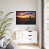 Lighthouse and Red Sky in the Morning Framed Canvas