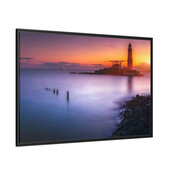 Lighthouse in the Dusk Framed Canvas