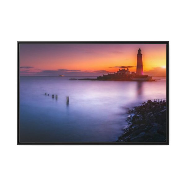 Lighthouse in the Dusk Framed Canvas