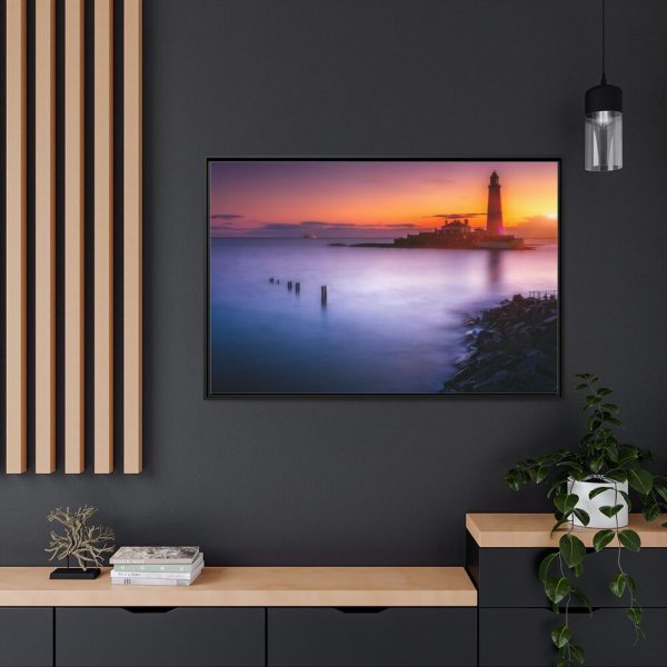 Lighthouse in the Dusk Framed Canvas