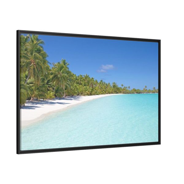 88289-1041.jpg Sunny Beach With Palm Tree Framed Canvas