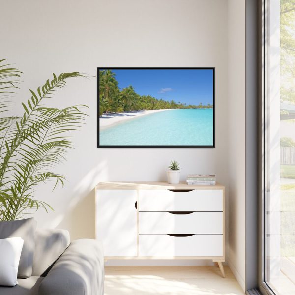 88289-1044.jpg Sunny Beach With Palm Tree Framed Canvas