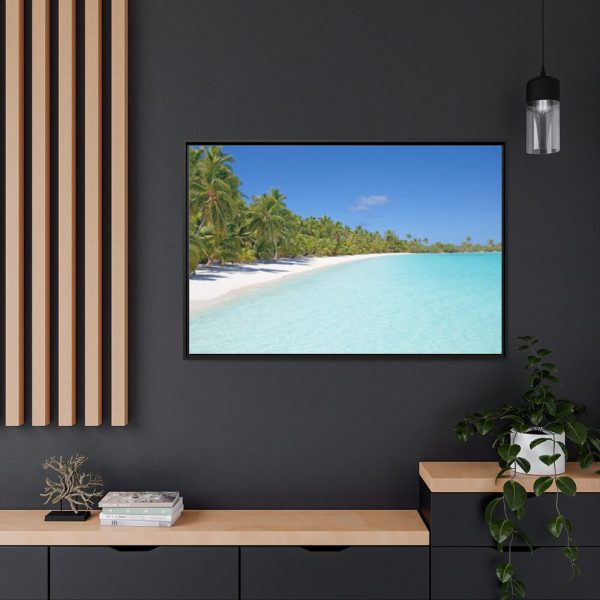 88289-1045.jpg Sunny Beach With Palm Tree Framed Canvas